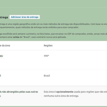 Áreas de entrega
